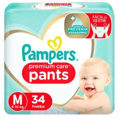 Fralda Calça Pampers Premium Care Pants M 34 Unidades