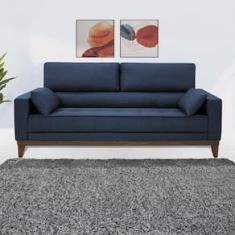 Sofá 4 Lugares Linoforte Blazer com Revestimento em Linho e 2 Almofadas Decorativas 210 cm de Largura