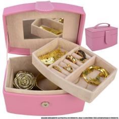 Caixa Para Joias Bijuteria Rosa CBRN10806 - COMMERCE BRASIL