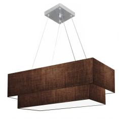 Lustre Duplo Retangular Md-4322 99x40 80x30 Bivolt Café