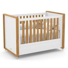 Berço Tutto New 100% Mdf Cor Branco Soft/freijó - Matic Móveis