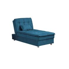 Sofá Cama Chaise 1 Lugar Penelope - Veludo turkey Petroleo