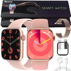 Relógio Smartwatch W29s Kit C/Pulseira e Pelicula Extra Original Android iOS Microwear Gps Nfc Nf-Unissex