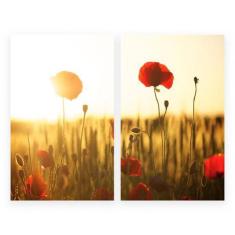 Quadro Decorativo Por Do Sol Midiapoparte 2 Peças 50X80 Cm