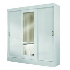 Guarda Roupas Casal Com Espelho 3 Portas de Correr 2 Gavetas Mônaco Maxel