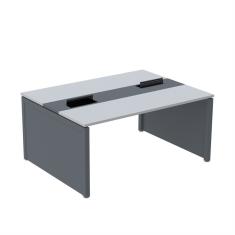 Mesa De Plataforma Dupla Para 2 Pessoas Corporativa 150x140-2p Cinza-grafito