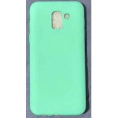 Capa Capinha J6 Samsung Galaxy Silicone Aveludado - CC, Azul Turquesa
