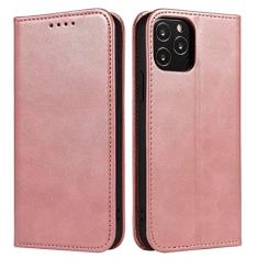 GSYH Capa carteira para iPhone 13/13 Pro/13 Pro Max, Capa flip protetora magnética de couro PU com slot para cartão de crédito Suporte de visualização à prova de choque, TPU, rosa, 13 Mini 5,4 polegadas