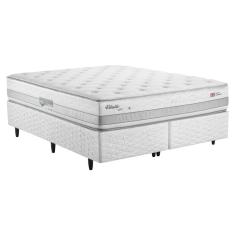 Base Box + Colchão Queen Size Herval Vitalle com Molas Maxpring 70x158x198 cm - Cinza