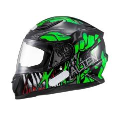 Capacete Texx Fechado Hawk Alien Verd Pret 56 [f016]