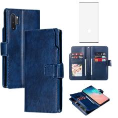 Asuwish Capa de telefone para Samsung Galaxy Note 10 Plus Note10+ 5G Capa carteira com protetor de tela de vidro temperado flip suporte para cartão de crédito com suporte para celular Note10 + Notas