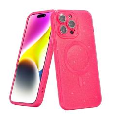 Yetagso Capa magnética para iPhone 13 Pro Max, capa protetora para iPhone 13 Pro Max, com proteção para câmera, compatível com MagSafe, rosa choque