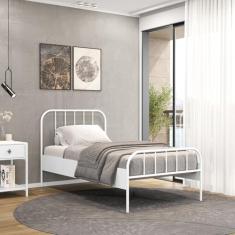 Cama Solteiro 88cm Tubular Julia Yescasa Branco