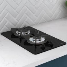 Cooktop 2 Bocas Safe Vidro Preto 27001201 - Fogatti, Bivolt, Preto