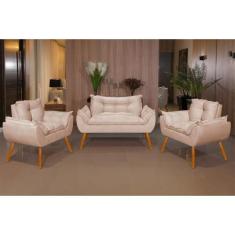 KIT Sofá Namoradeira Opala + 2 Poltronas Opala Balaqui Decor - B BALAQ