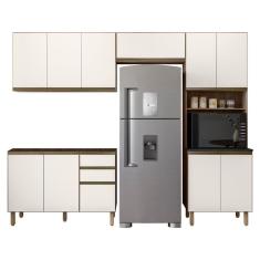 Armário De Cozinha 4 Peças Sem Tampo Lita N03 Carvalho/off - Mpozenato