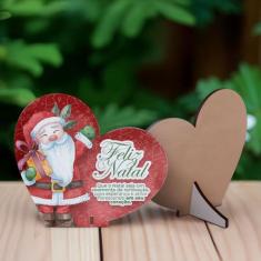 Kit com 15 Enfeites de Natal em Formato de Coração  Decoração em MDF p