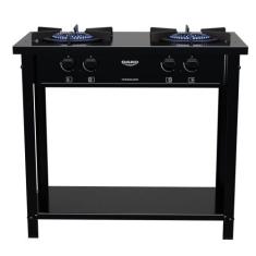 Fogão a Gás Industrial de Piso Dako Couraçado 2 Bocas, Preto