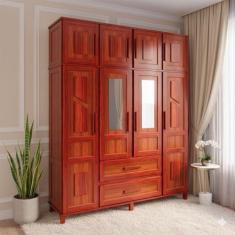 Guarda-Roupa Casal Campo Grande 8 Portas 2 Gavetas com Espelho Mel - R