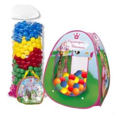 Barraca Infantil Dobrável + 50 Bolinhas  Brinquedo Portátil Educativo 