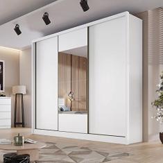 Guarda Roupa Casal com Espelho 3 Portas 6 Gavetas Montreal Novo Horizonte Branco