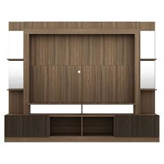 Rack c/Painel Tv 65" Prateleiras c/Espelho Oslo Multimóveis Madeirado/tenerife