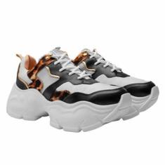 Tênis Chunky Feminino Couro Tratorado Estilo Moderno Polo Urban-Feminino