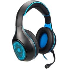 Headset Gamer Multiplataforma Comunicação P3 + USB com Iluminação em LED Azul Preto/Azul SAPHYR - HGSR ELG