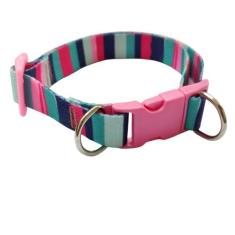 Coleira Para Cachorro Ajustável Rosa - Única Mix, M