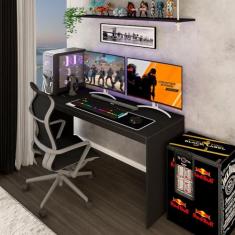 Mesa Gamer Battlestation Onix Tx - Panorama Móveis