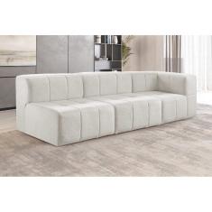 Sofá Box 3 Lugares Bouclé 65cm X 258cm X 86cm Nude