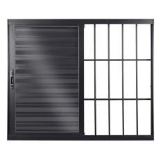 Janela Veneziana De Aluminio De Correr 120x120cm 3 Folhas Topsul Esquadrisul Preto
