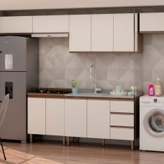 Cozinha Completa Com área De Serviço Integrada Ébano Off White