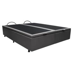 Base Box Baú Para Cama Casal Queen 158x198cm Bipartido Liz S05 Sintético Cinza - Mpozenato