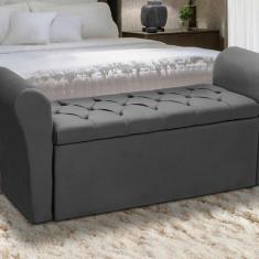 Baú Recamier Para Cama Box Quarto Madeira Estofado Casal - D'Julia, Ci