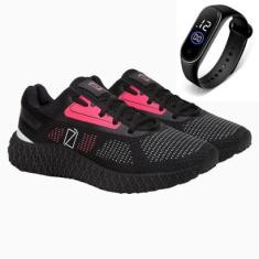 Tênis Ortopédico Feminino Gmm Academia Caminhada Treino Esportivo + Relógio-Feminino