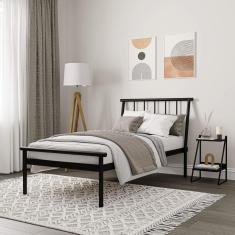 Cama Solteiro em Aço Begônia CabeCasa MadeiraMadeira Cinza grafite