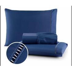 Jogo De Cama Lençol Micro Percal 200 Fios Com Elástico Solteiro, Casal