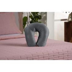 Travesseiro De Pescoço Para Viagens Feito Em Tecido Suede Com Zíper e 