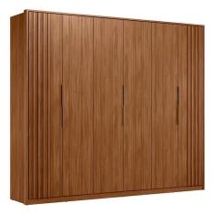 Guarda Roupa Casal Atrice Ripado 6 Portas - Demartêz Nogueira Touch
