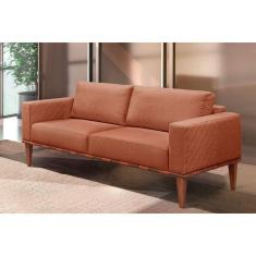 Sofá Namoradeira Bella Base Em Madeira Maciça Castellar Móbile Terracota