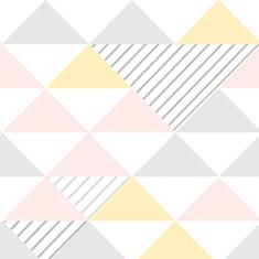 Papel De Parede 12m Adesivo Lavável Triângulos Coloridos