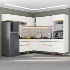 Cozinha Completa De Canto Veneza Gw Mp2070 Com Armário E Balcão Branca