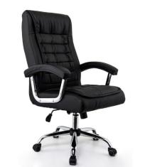 Cadeira de Escritório Presidente Fox Base Cromada com Rodinha Molas En