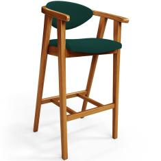 Banqueta Alta Para Cozinha Bancada Bar Sala de Jantar Fixa Cecília L02 Bouclê Verde - Lyam
