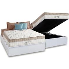 Cama Box Baú Casal: Colchão Molas Anjos Superlastic King Best + Base C
