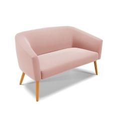 Namoradeira Veludo Pés Palito Castanho Cor Rose