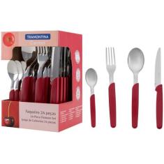 Faqueiro Tramontina Carmel - 24 Peças, Vermelho, 24