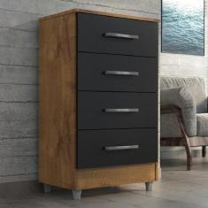 Comoda 4 Gavetas Branco Flavia Quarta Divisão Moveis