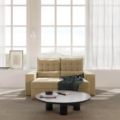 Sofá Retrátil e Reclinável 3 Lugares 180cm Embaúba Extra Cabecasa Madeiramadeira Palha Diamante